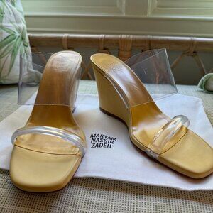 NEW Maryam Nassir Zadeh Olympia Wedge, Mousse, 7.5